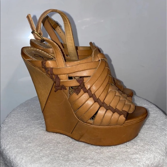 Lanvin leather wedge platform sandals 37 - Picture 2 of 12